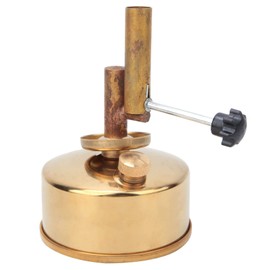 Alcohol Lamp, Seat-Type Copper Alcohol Blast Blow Lamp Laboratory Experimental Instrument for, Tea Ceremony, Boiling Tea(Yellow)
