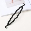 6PCS Black Plastic Bun Maker Double Hook Hair Styling Hairpins