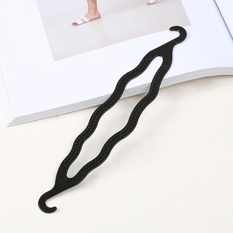 6PCS Black Plastic Bun Maker Double Hook Hair Styling Hairpins