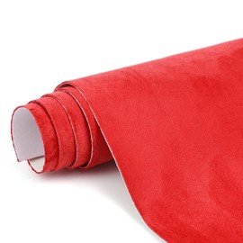 RadiantDecor RadiantDecor Premium Red Suede Fabric Wrap - 12x60 inch Suede Wrap for Car Interior - Self-Adhesive Microfiber and Synthetic Leather, Stretchable Interior Film for Car and Home Decor