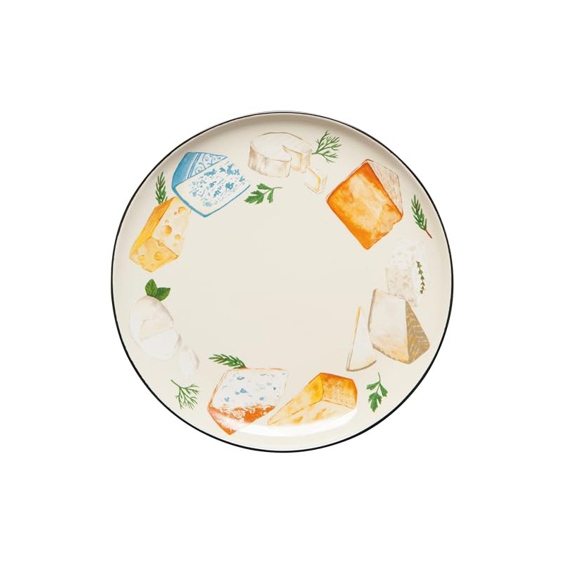 Now Designs Shaped Dish Serveware, DIA7.75in, Les Fromages