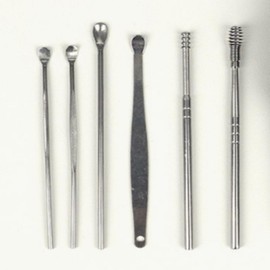 6-Piece Ear Pick Set for Ear Care & Hygiene Hygiene Product Black 3ea