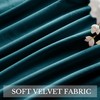 RYB HOME Teal Velvet Blackout Curtains with Pompoms for Bedroom