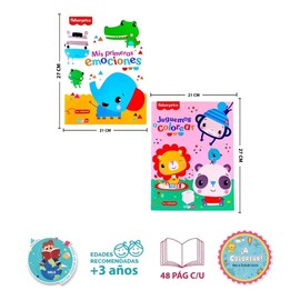 Dreams Art - Set de 2 Libros para Colorear Fisher Price: Juguemos a Colorear + Mis Primeras Emociones