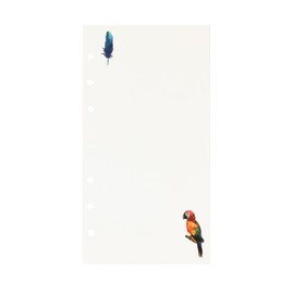 Zelten 45 Sheets 90 Pages Colorful Loose Leaf Punched Paper Refills Paper for 6 Hole Binder Personal Organizer Diary Notebook Refillable Planner (A6, Rainforest Blank)