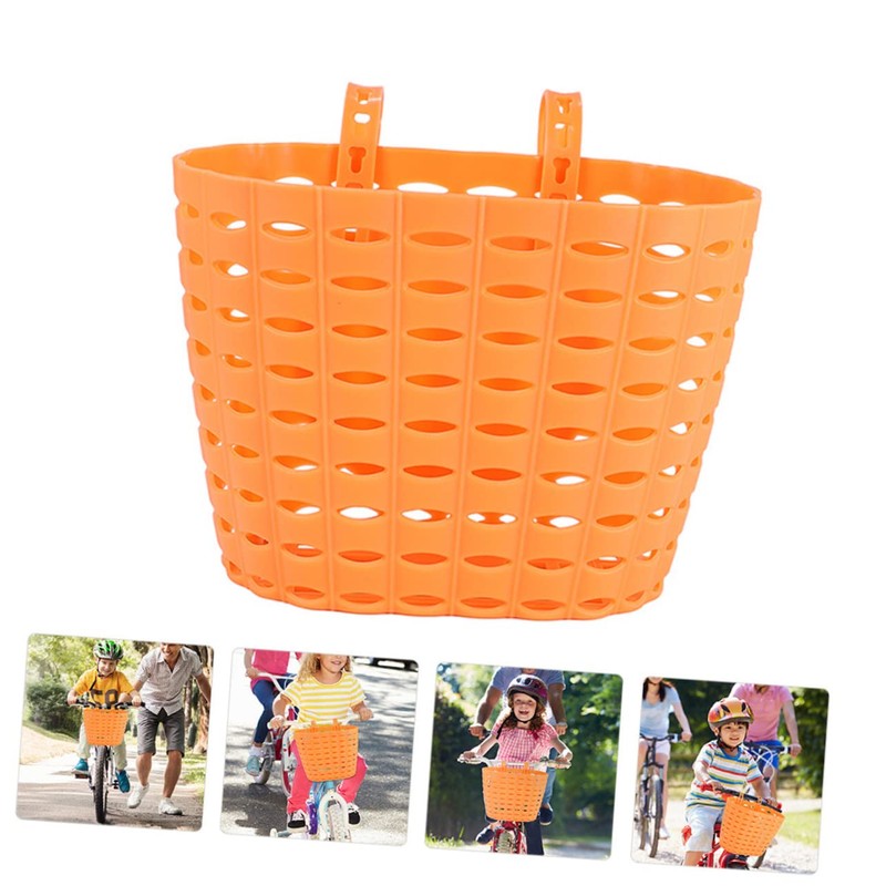 Outanaya 1Set Woven Scooter Basket Durable Plastic Bike Basket for