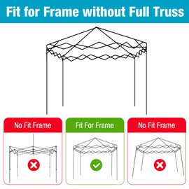 Canopy Replacement Top Cover with Air Vents for 8x8 Pop up Canopy Gazebo Tent, with Adjustable Strap, Fit for Top Widths from 94-98in, Waterproof & Anti-UV for Outdoor Shade (Frame Not Included)