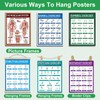 10Pcs Exercise Poster Set Workout Chart Posters for Home Gym