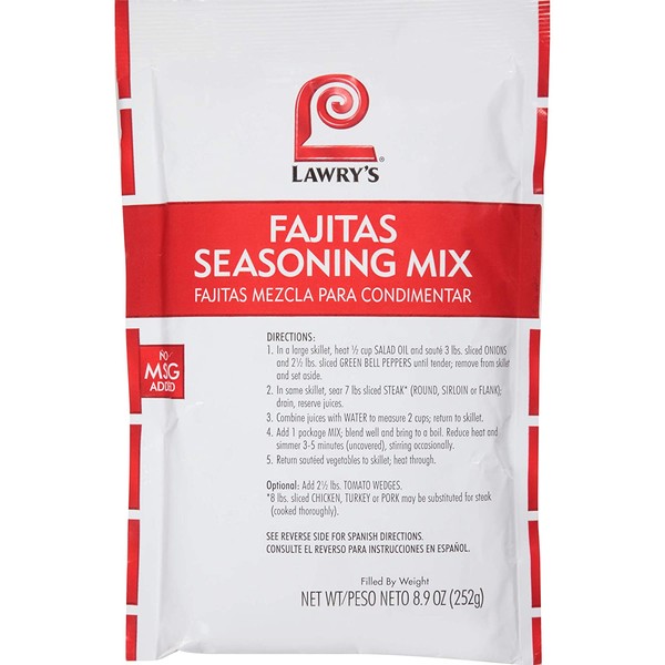 Lawrys Fajita Seasonings Mix - 8.9 oz. package, 6 per case