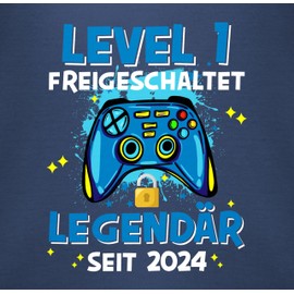 Shirtracer - Baby Bodysuit Boy Girl - 1st Birthday - Level 1 Unlocked Legendary Since 2023, 1 Navy Blue