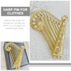 TOPPERFUN Harp Brooch, 2.48in Three Dimensional Harp Brooch with Pearls