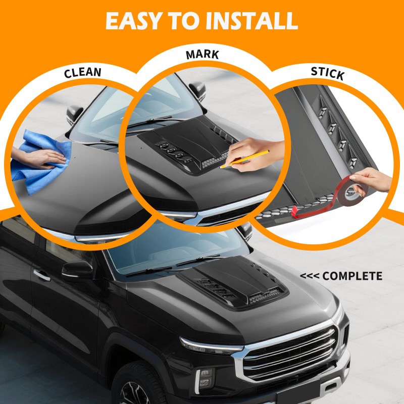 JMTBNO For Chevy Colorado Air Flow Intake Bonnet Scoop Hood