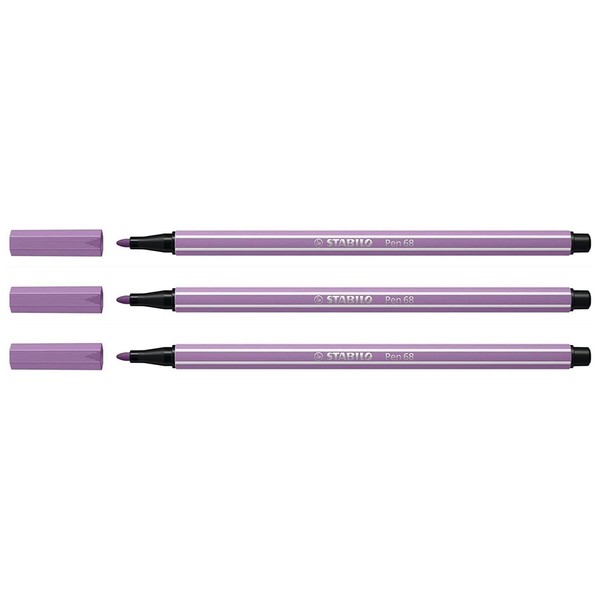 STABILO Pack of 3 Felt Tip Pens Pen 68 Medium