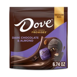 DOVE PROMISES Dark Chocolate & Almond Candy, 6.74 oz Bag (Pack of 8)