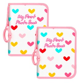 Baby Photo Book Holds 42 4x6 Photos, My First Photo Book for Baby or Toddlers, Love" Baby Photo Album Soft Cloth Family Book, Cute Book Gift for Babies Shower Newborns Family Photos (2Pcs Pink)