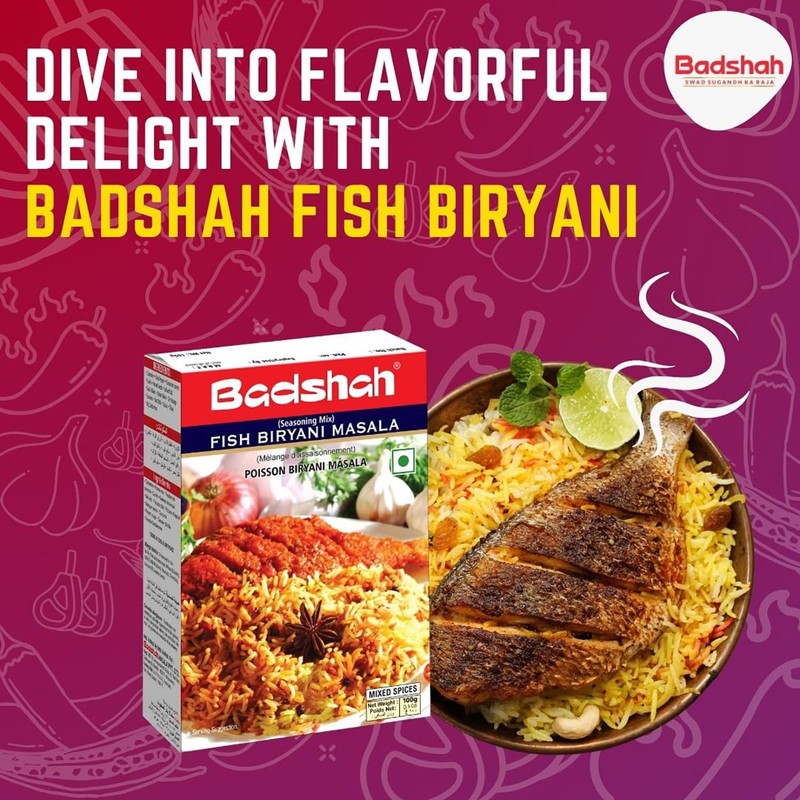 Badshah, Fish Biryani Masala, 100 Grams(gm)