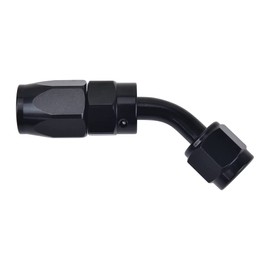 EVIL ENERGY 6AN 45 Degree Fittings Swivel Fuel Hose End Black for 3/8" Braided Nylon SS CPE Fuel Line