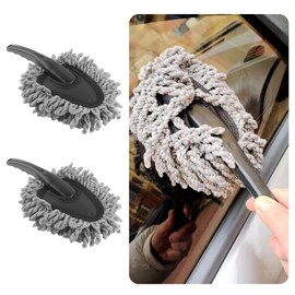 2 x car duster/car wash brush, super fine microfibre duster car for cleaning car interiors and cracks, universal dust wiper, suitable for various vehicle types