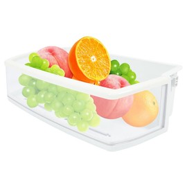 HECASA AAP73631503 Refrigerator Door Shelf Bin Compatible with LG, Kenmore, Sears Refrigerator Freezer Door Bin Replacement Only Clear+White