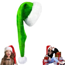 Christmas Santa Hats for Adults,Kids Xmas Hats-Luxury Santa Hats Father Christmas Hats Plush Santa Claus Hat,Xmas Holiday Hat Thicken Santa Claus Fancy Dress for Xmas New Year Festive Party Santa Hat