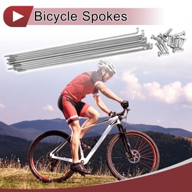 HEROFFIX 12 Set 14G Bicycle Spokes 163mm Bike Wheel Spokes 304 Stainless Steel Silver Tone