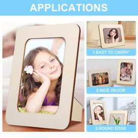 15Pcs Wooden Frames for Craft - 14x19 cm Unfinished DIY Wooden Picture Frames, Photo Frame Craft for Painting & Decorating, Creativity Photo Frame for Kid Gift
