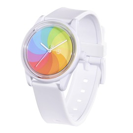 Citizen Q&Q RP26J811 GRV3013 Cue & Cue Smile Solar Analog Wristwatch GRV3013 Waterproof Urethane Strap White, white, sports