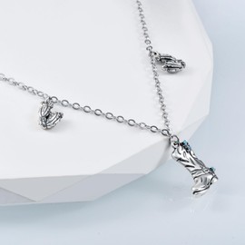 CHIC & ARTSY Western Cowboy Anklets 925 Sterling Silver Boots Anklet Bracelets for Women