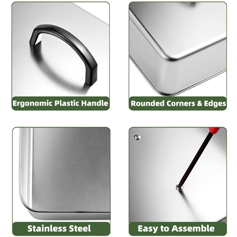 Rectangular Basting Cover, Stainless Steel Grill Cover Lid for Melting