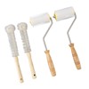 4PCS Honey Extractor Uncapping Needle Roller Wood Handle Honey Uncapper