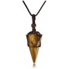 CrystalTears Mens Tiger Eye Healing Crystal Necklace Wire Wrapped Quartz