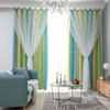 2pc Curtain Simple Gradient Hollow-out Star Pattern Double Layer Blackout