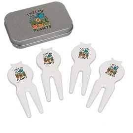 Azeeda 'I Wet My Plants' Golf Divot Tool/Repair Fork Gift Set (GO00069082)