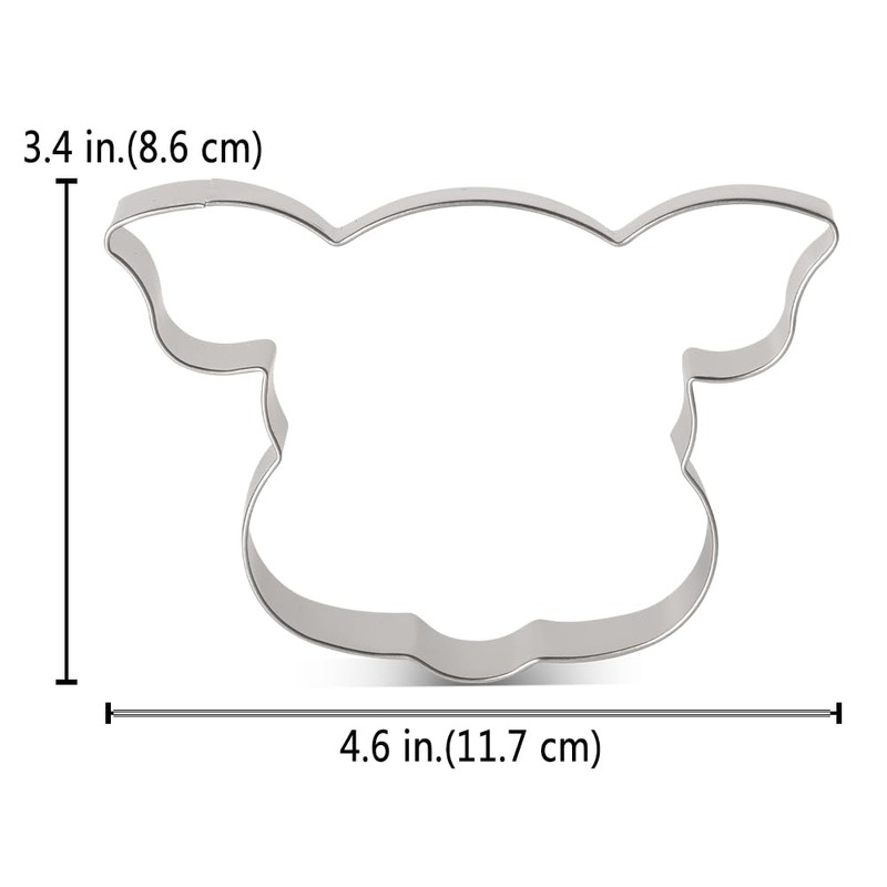 LILIAO 4.6" Pig Face Cookie Cutter Sandwich Cutters, Stainless Steel