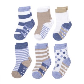 Silky Toes - Calcetines antideslizantes para bebé, multicolor, Stars N Stripes, 2-3T