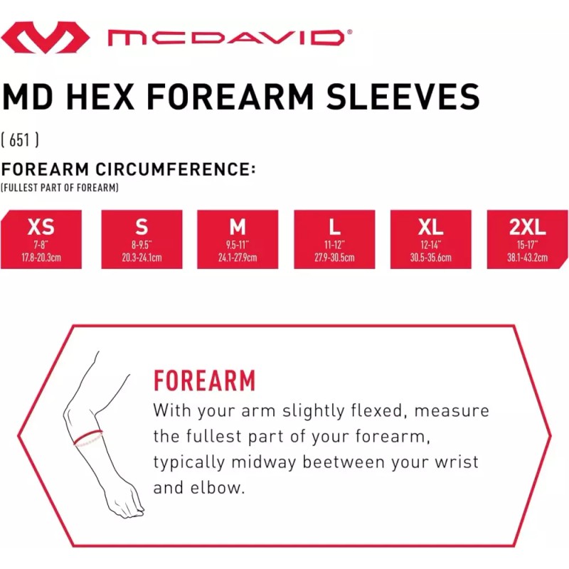 McDavid 맥데이비드 헥스패드 팔뚝 소매 [XX-Large] McDavid Hex Pad Arm