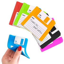 6 Pcs Silicone Floppy Disk Coaster - 6 Bright Colors Pack of 3.54x3.54x0.2 Funny Coasters for Adults Made of Durable, Flexible, Waterproof Suited for Marker Inscriptions - Cute 90s Nostalgia Gifts