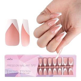 300 Uñas De Punta Francesa, 15 Tamaños De Uñas Postizas, Uñas De Gel Con Punta Francesa Para Decoración De Uñas Diy (Multicolor, Xd-05) Carne Rosada 0