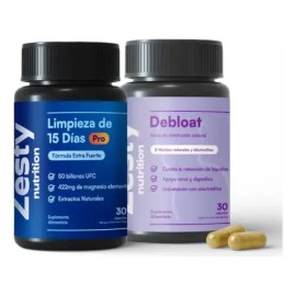 Zesty Nutrition Limpieza De 15 Días Pro +debloat - 2 Pack - Doble Fórmula Natural Alivia Hinchazón, Eliminar Toxinas Y Promover Bienestar Digestivo