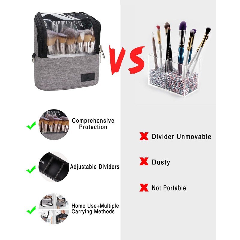 TANTO Makeup Brush Case Makeup Brush Holder Travel Makeup Bag