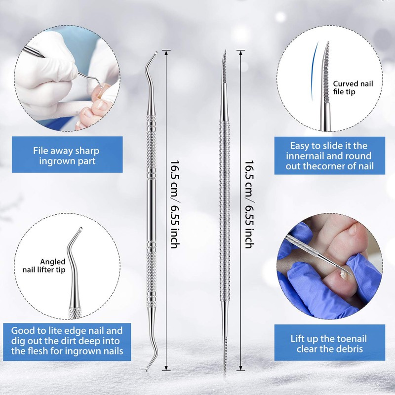 15 Pieces Ingrown Toenail Tools Stainless Steel Foot Nail Tools,