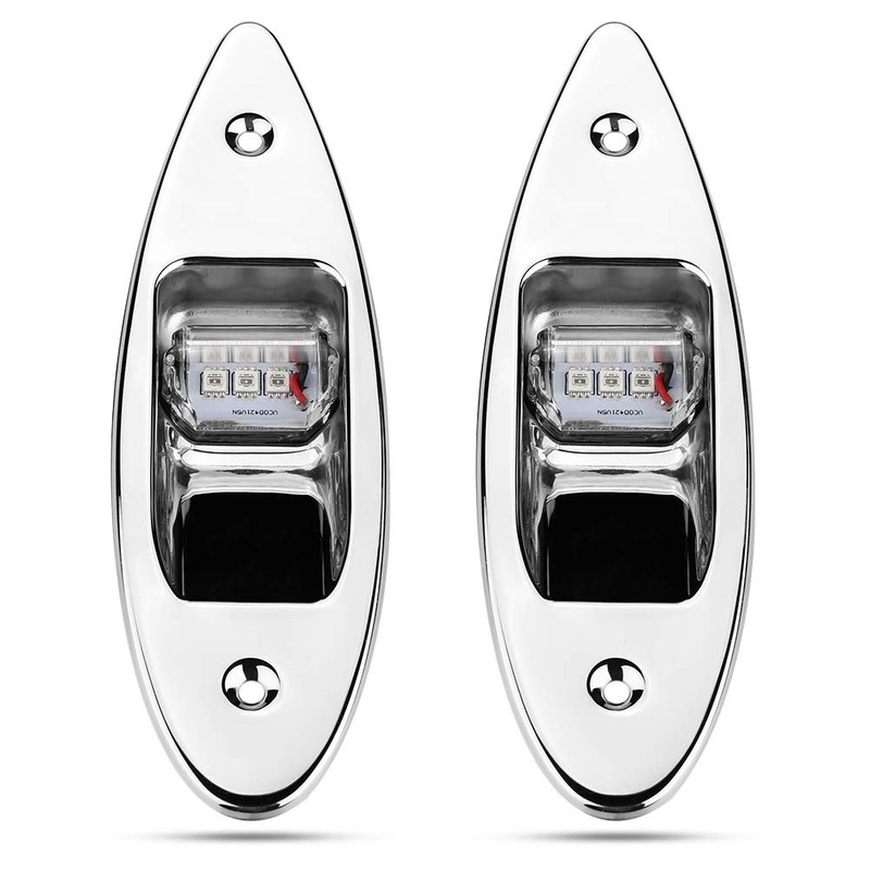 Navigation Light,2Pcs LED Flush Mount Navigation Light 12V Stainless Steel