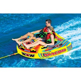 WOW World of Watersports Macho Multiple Riding Positions Tube 1 or 2 Person Inflatable Deck and Cockpit Towable Tube for Boating, 16-1010