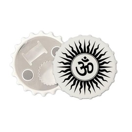 OM Magnetic Bottle Cap Opener Fridge Magnet Hindu Sun Sign