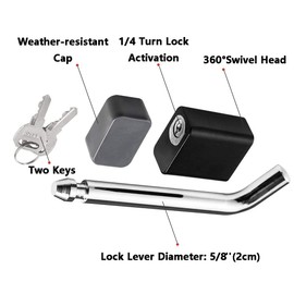 RAGBUSCLE Trailer Hitch Receiver Lock | Trailer Hitch Receiver Lock Fits Bike Rack Tray Ball Mount for Towing Trailer Truck Car Boat RV