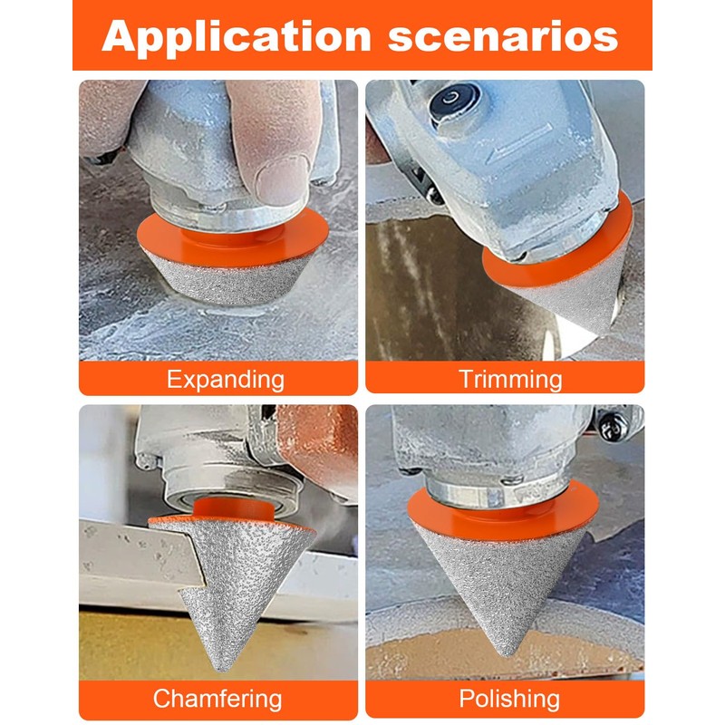 AOKLIT 3 PCS Diamond Beveling Chamfer Bits Set, Tile Cone