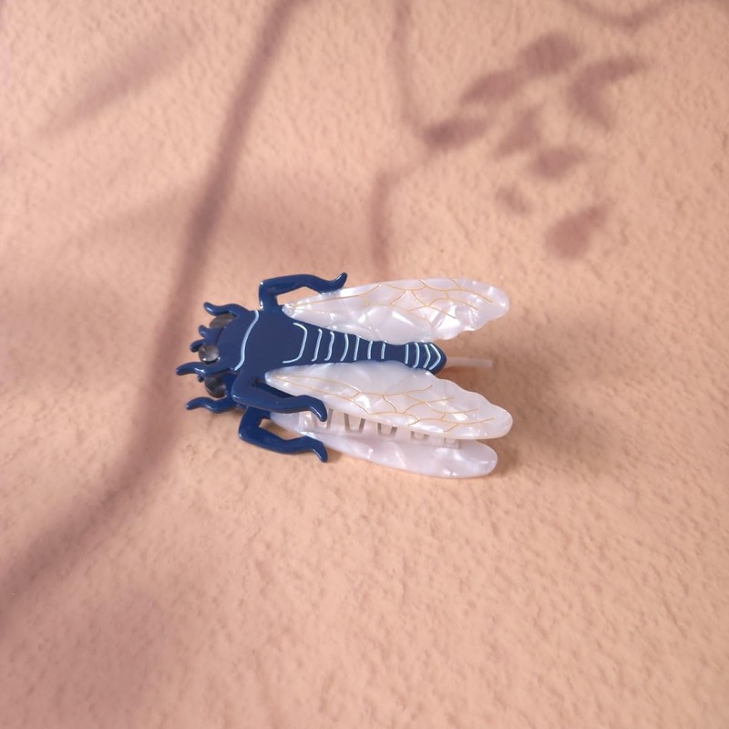 Cute Flying Cicada Hair Clip,Acetate Hair Clip,Small Cicada Claw Clip