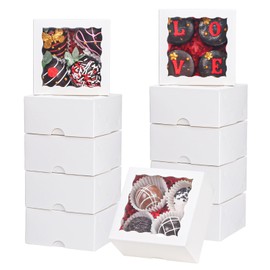 TEMLQPACK 100pcs 4x4x2 Inch Party Favor Boxes (Bakery/Chocolate/Donut)
