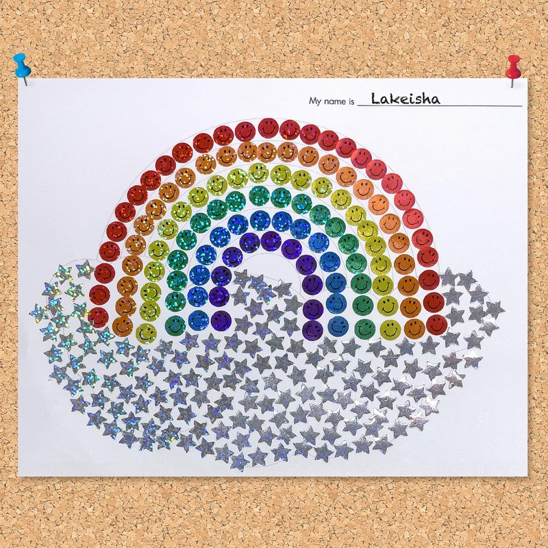 Trend Enterprises トレンド ごほうびシール キラキラ スマイル 1300片