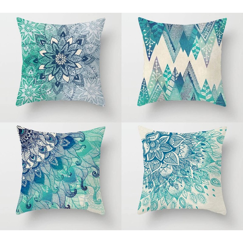 Set of 4 Luxton Boho Mandala Cushion Covers for Home